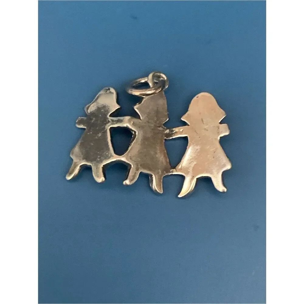 .925 Girl Paperdolls Sterling Silver Jewelry Charm #sisters #family